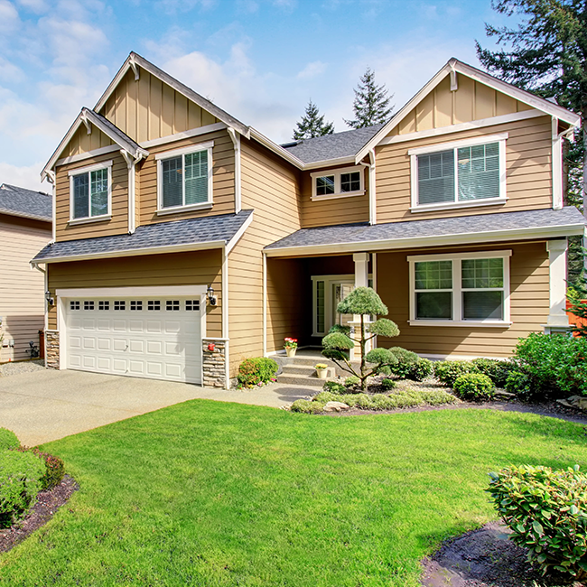suburban home exterior security camera